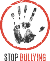 Stop bullying campaign graphic with handprint