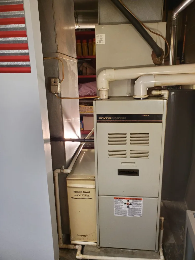 Six Star Heating & Cooling — Before: older furnace